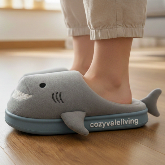 Cozyvale Shark Plush Slippers